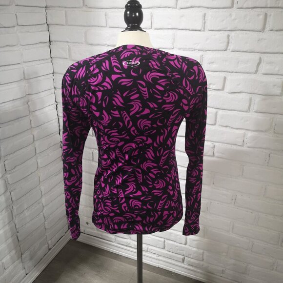 T-Max (Marks Work Warehouse) Ladies Size Medium Pink & Black Long Sleeves Top - Picture 2 of 9